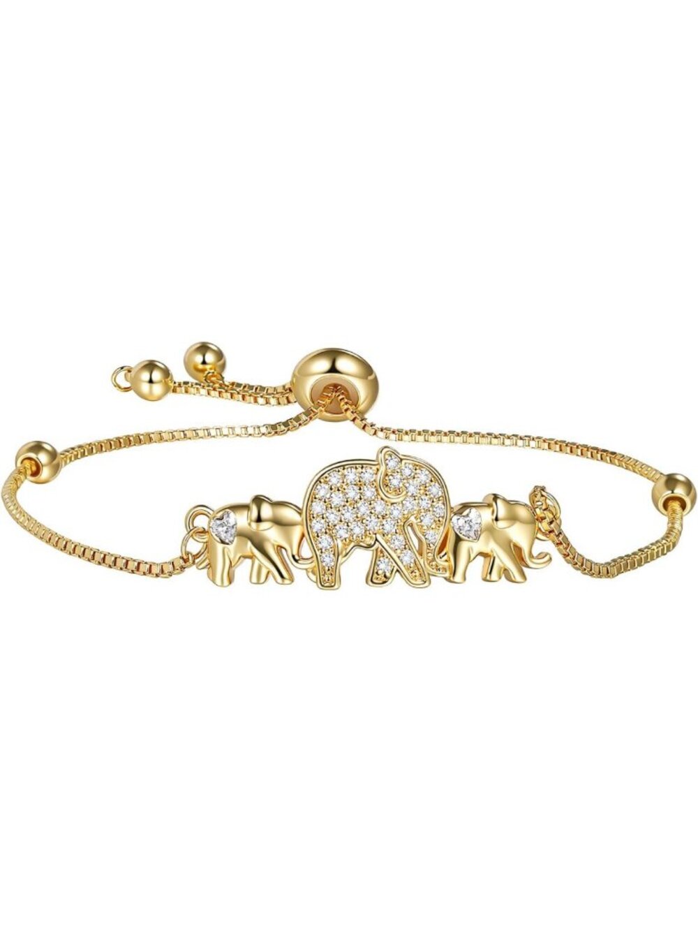 Elegant 14k Gold Elephant Charm Bracelet for Women - Perfect Gift & Trendy